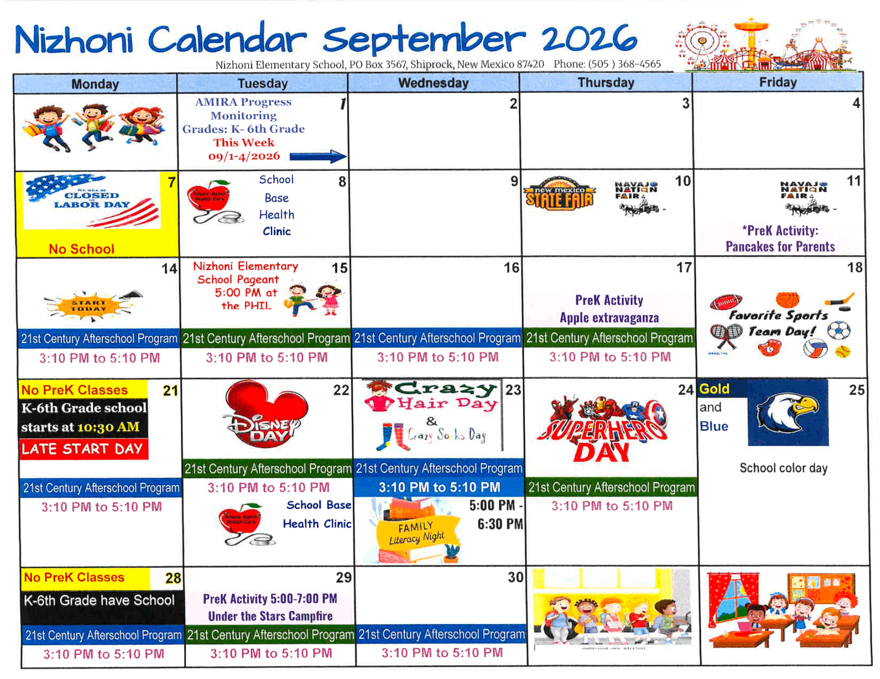Nizhoni September Calendar